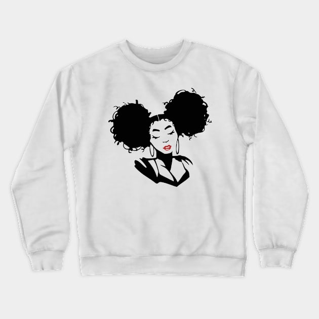 Stenciled Afro Puffs Crewneck Sweatshirt by PuffsNStuff